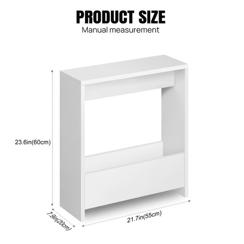 White bedside table - white,