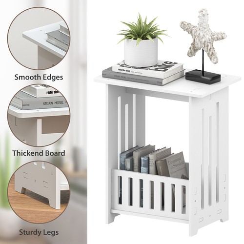 White small bedside table - small,