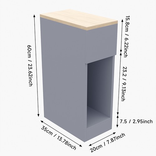 Small slim bedside table sofa - small,