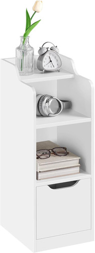 Compact white slim bedside - white,