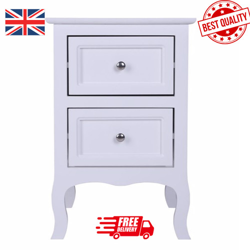 White small bedside table - white,