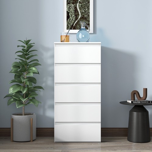 White slim drawer - white,