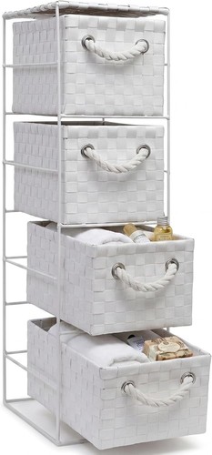 Elegant white drawer storage - white, 4-drawer
