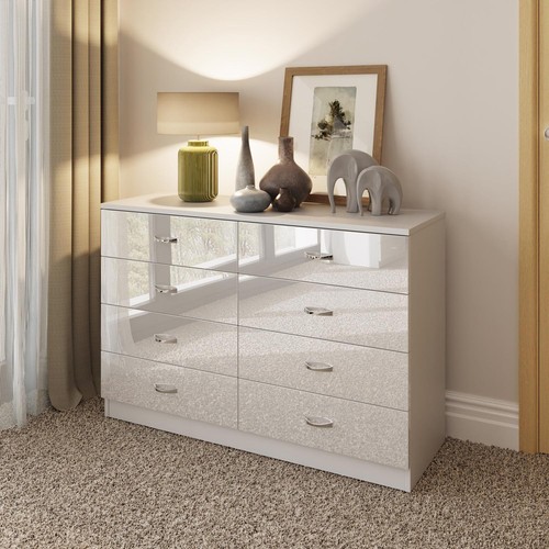Drawer white gloss chest - white,
