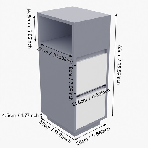 Slim bedside table - small, sofa